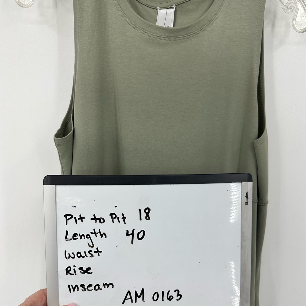 Wynne Layers Patch Pocket Bubble Hem Dress Jersey Sleeveless Sage Green Medium - Picture 8 of 8